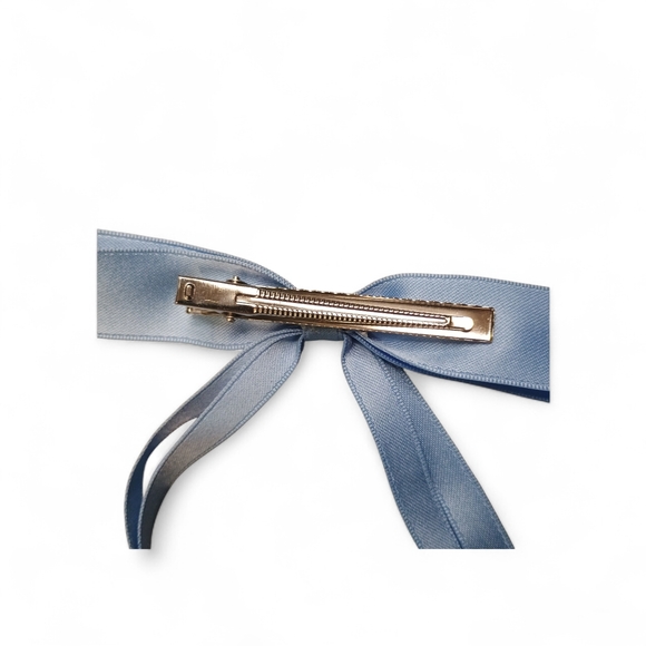 4 Piece Shashi x REVOLVE Ribbon Hair Bow Barrettes Set Satin Tie Bows Coquette - Picture 3 of 4